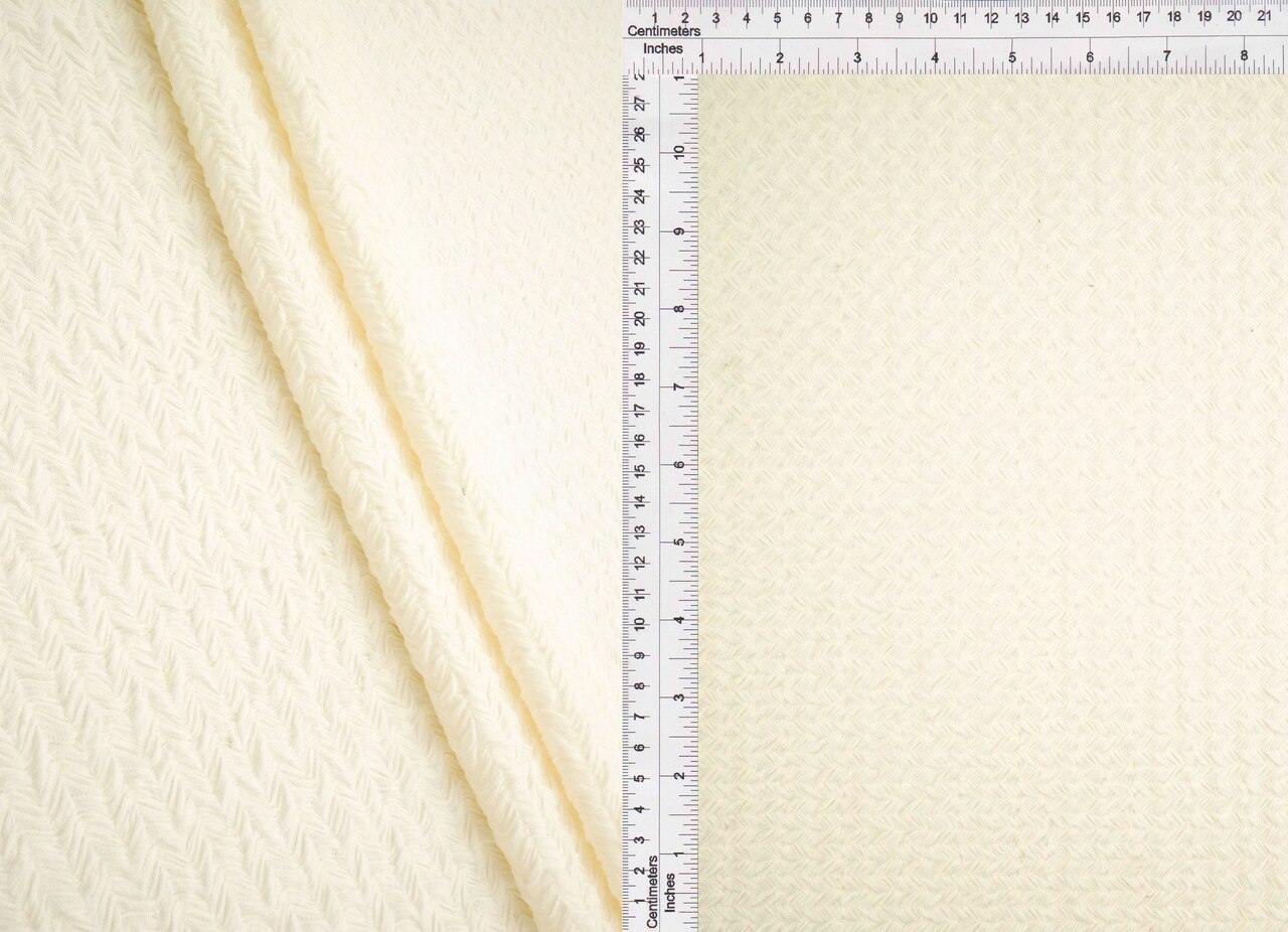 1 Yard Herringbone Texture Jacquard Solid Fabric Polyester Spandex Blend 58/60" Width